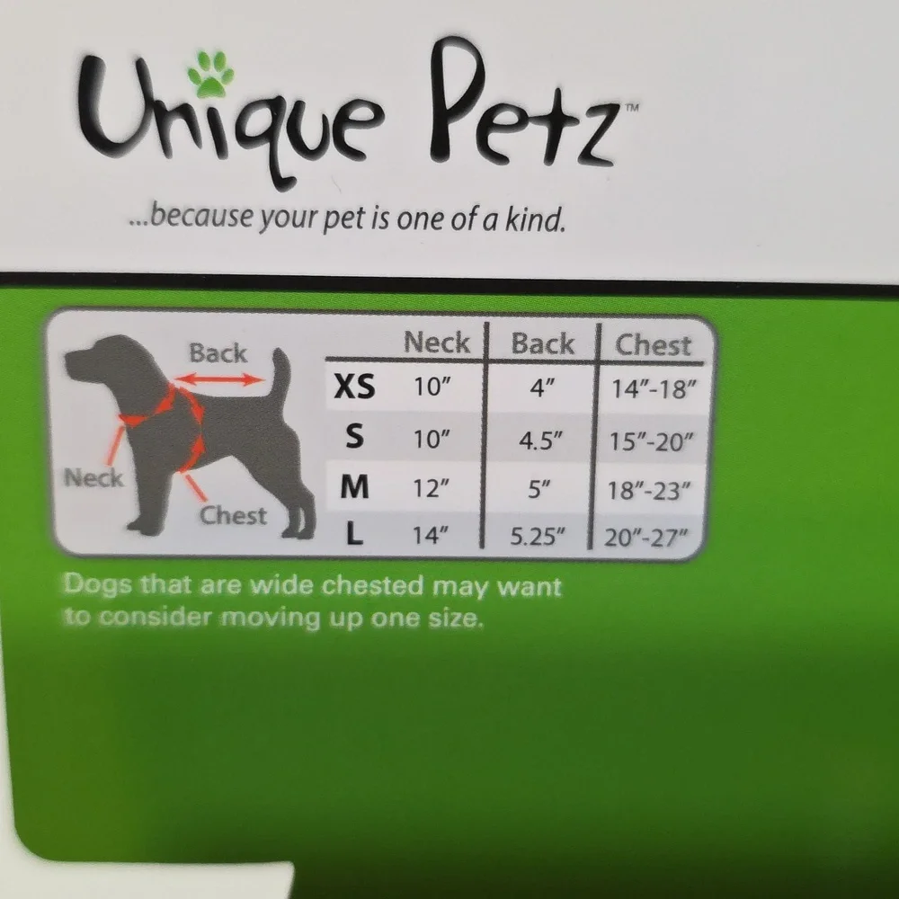 Unique Petz Pet Fashion Harness XS Breathable Mesh Liner Quick Release Straps